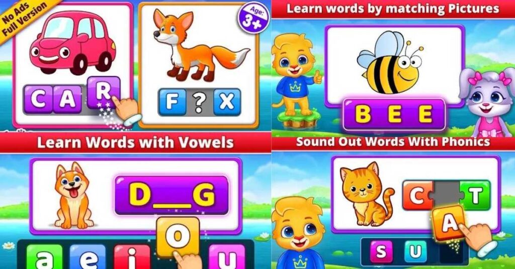 Spelling & phonics kids games