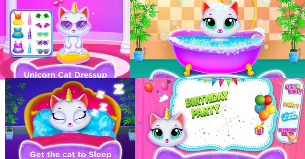 Unicorn cat princess baby game